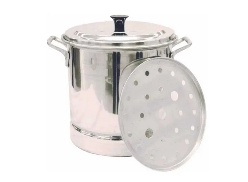 VAPORERA CON TAPA 30 LTS / 37 X 34 CM ALUMINIO TRIPLE FUERTE 